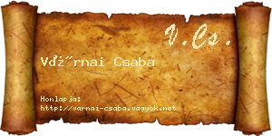 Várnai Csaba névjegykártya